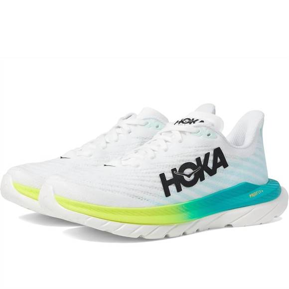 HOKA Shoes - NEW HOKA women's mach 5 running shoe ( b width ) in white/ blue glass